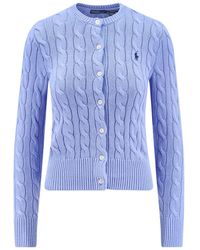 Polo Ralph Lauren - Truien & Vesten ,Blauw ,Katoen Katoenen Kabelgebreide Cardigan - Lyst
