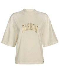 Barrow - Geborduurd Katoenen T-Shirt - Lyst