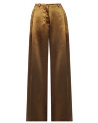 Alysi - Broeken ,Bruin ,Polyester Wide Broeken - Lyst
