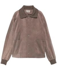 JW Anderson - Jassen ,Bruin ,Suède Bomberjack Met Suède En Gebreide Kraag - Lyst