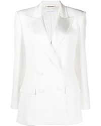 Alberta Ferretti - Jassen ,Wit ,Leer Giacca Doppiopetto - Lyst