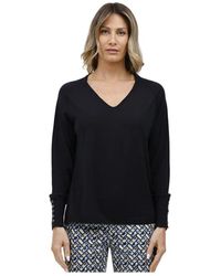 Alpha Studio - Langarm V-Ausschnitt Top - Lyst