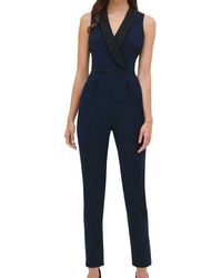 Gucci Jumpsuit Tuxedo Colorblock - Blauw