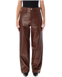 Rohe - Broeken ,Bruin ,Leer Bruun Signature Baggy Leren Broek - Lyst