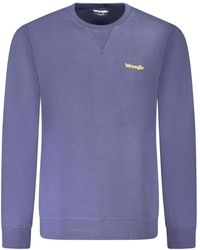 Wrangler - Hoodies & Sweatvesten ,Blauw ,Small Logo Crew Sweatshirt - Lyst