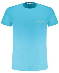 Trussardi - Tops ,Blauw ,Katoen Blauw Katoenen Bedrukt Logo T-Shirt - Lyst