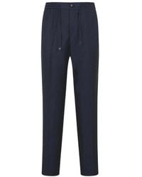 Etro - Broeken ,Blauw ,Wol Wollen Joggingbroek Van Linnen - Lyst