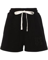 Palm Angels - Shorts in cotone con logo - Lyst