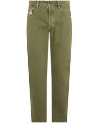 Moschino - Jeans ,Groen ,Katoen Katoenen Broek Met Rechte Pijpen - Lyst