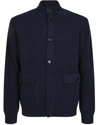 Lardini - Truien & Vesten ,Blauw ,Wol Double-Knit Jas - Lyst