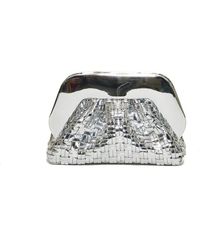 THEMOIRÈ - Silberne Geflochtene Clutch Tasche - Lyst