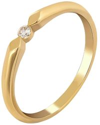 Caï - Vergulde Zilveren Ring Met Zirkonia - Lyst