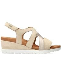Mephisto - Schoenen ,Leer Sleehak Sandaal Met Klittenbandsluiting - Lyst