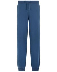 Malo - Broeken ,Blauw ,Kasjmier Cashmere Trainingsbroeken - Lyst