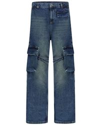 flâneur - Jeans ,Blauw ,Katoen Cargo Broek Met Telefoonzak - Lyst
