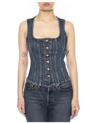 Levi's - Tops ,Blauw ,Katoen Sculpted Top - Lyst