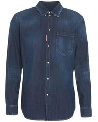 DSquared² - Blaue denim relax dan hemd - Lyst