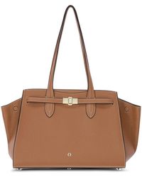Aigner - Elegante leder shopper tasche - Lyst