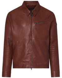 Peuterey - Jassen ,Bruin ,Leer Leren Jas - Lyst