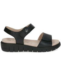 Caprice - Schwarze lässige offene flache sandalen - Lyst
