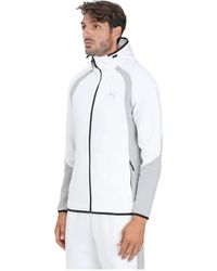 PUMA - Fitness ,Wit ,Katoen Witte Zip Sweater Evostripe Mannen - Lyst