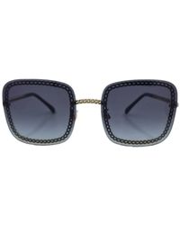 Chanel - Vintage quadratische sonnenbrille mit ketten-detail - Lyst