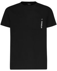 Dondup - Tops ,Zwart ,Katoen Zwart Katoenen Jersey Crew Neck T-Shirt - Lyst