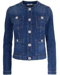 Liu Jo - Jassen ,Blauw ,Denim Denim Jas Met Logo Knopen - Lyst
