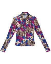 Just Cavalli - Camicia Flowers Leopard - Lyst