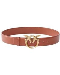 Pinko - Accessoires ,Bruin ,Leer Love Berry H4 Riem - Lyst