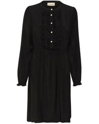 Cream - Schwarzes kleid mit rüschen - Lyst
