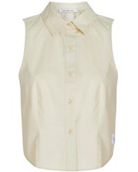 Calvin Klein - Elegantes camisas sin mangas con etiqueta tejida - Lyst