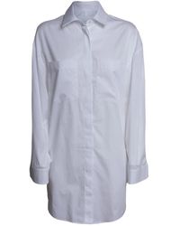 Dondup - Overhemden ,Wit ,Katoen Layered Shirt Dress - Lyst