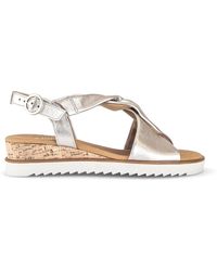 Gabor - Goldene Leder-Metallic-Sandalen - Lyst