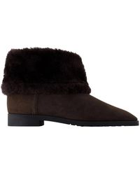 TOTEME - Schoenen ,Bruin ,Leer Fold-Down Shearling Boots - Lyst
