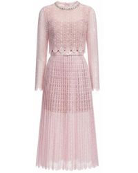 Self-Portrait - Kleedjes ,Roze ,Polyester Rs 26-172M-P Midi Jurk - Lyst