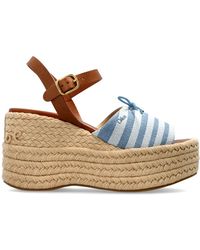 Chloé - Schoenen ,Blauw ,Leer Wedge Sandalen Isla - Lyst