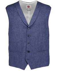 CLUB of GENTS - Kostuums ,Blauw ,Katoen Blauwe Gilets - Lyst