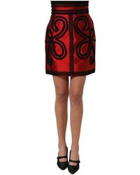 Dolce & Gabbana - High Waist A-Line Mini Skirt - Lyst