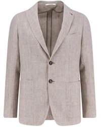 Tagliatore - Jassen ,Grijs ,Wol Enkelrijige Blazer Met Twee Knopen - Lyst