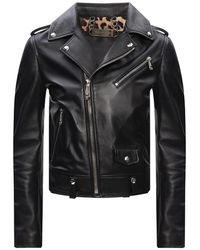 Philipp Plein Biker Jacket With Logo - Zwart