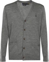 Polo Ralph Lauren - Grauer V-Ausschnitt Wollpullover - Lyst