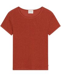 Closed - Tops ,Bruin ,Katoen T-Shirt Van Katoenmix - Lyst