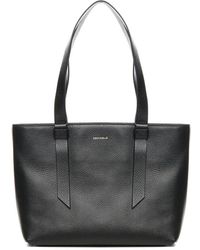 Coccinelle - Schwarze leder-schultertasche mit reißverschluss - Lyst
