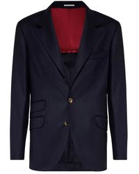 Brunello Cucinelli - Blauwe Jas Voor Mannen - Lyst