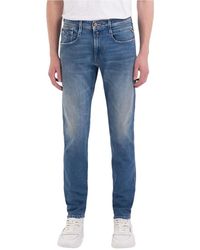Replay - Slim fit blaue denim jeans - Lyst