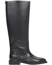 ESTRO - Schoenen ,Zwart ,Leer Hoge Laarzen Met Brede Schacht - Lyst