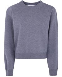 Rohe - Truien & Vesten ,Grijs ,Leer Statement Shoulder Crewneck - Lyst