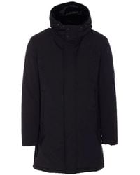 Herno - Zwarte Parka Met Capuchon En Nepbont - Lyst