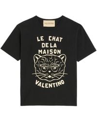 Valentino - Le Chat De La Maison Katoenen T-Shirt - Lyst